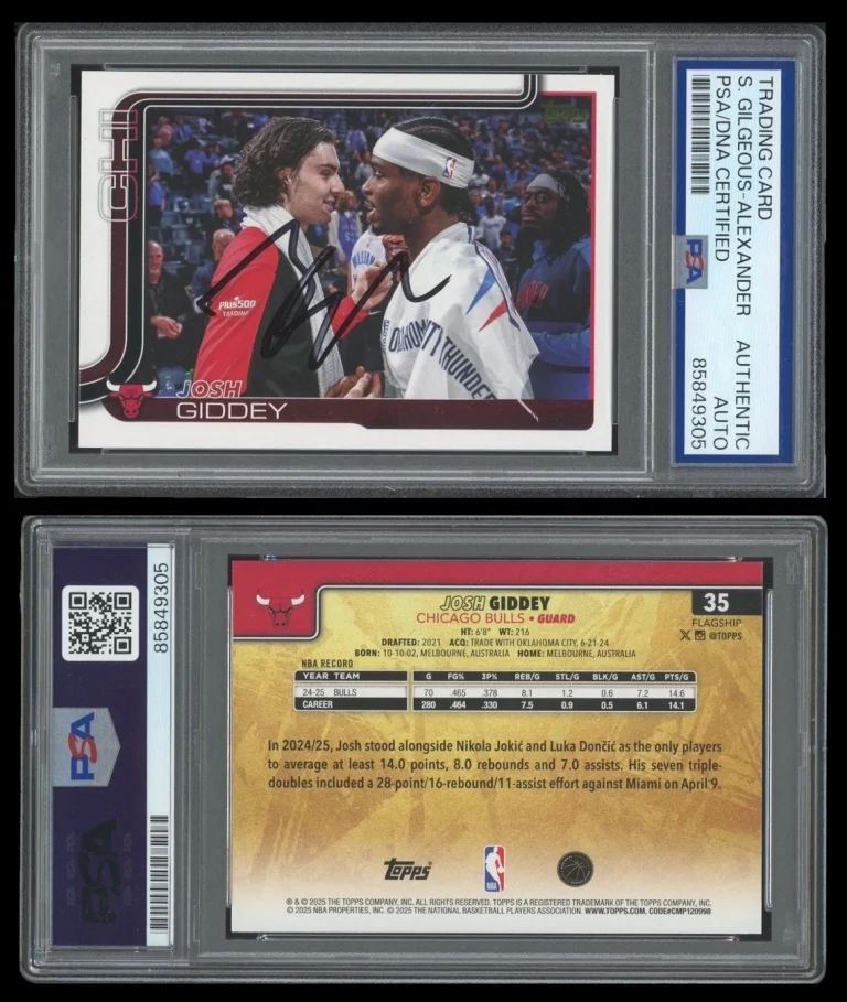 2025 Topps NBA #35 Shai Gilgeous-Alexander Signed Golden Mirror SSP PSA AUTO