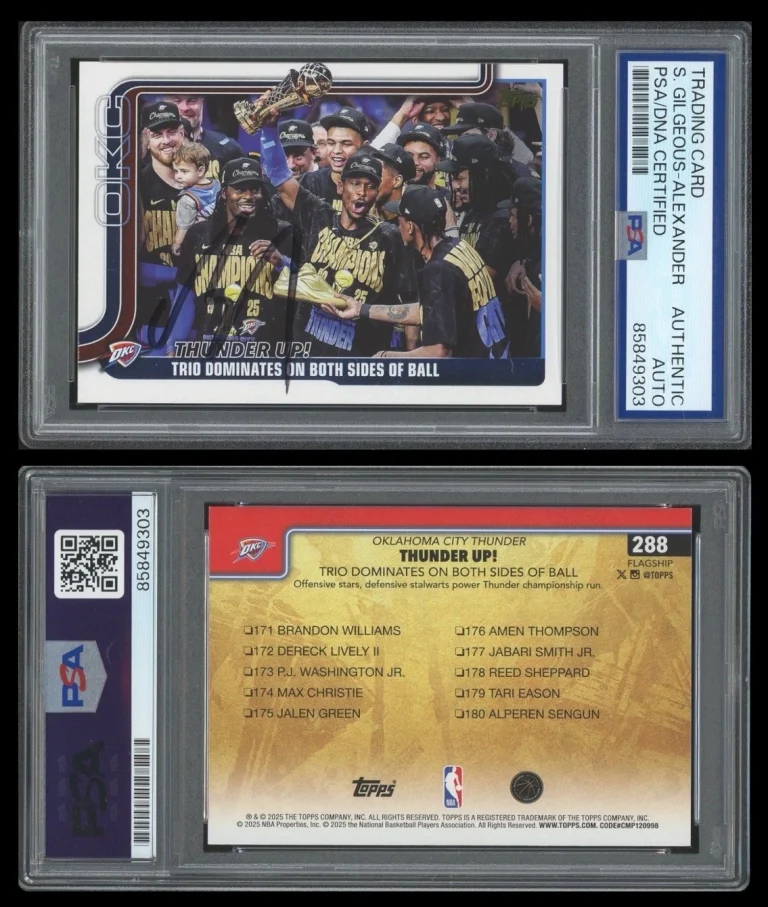 2025 Topps NBA #288 Shai Gilgeous-Alexander Signed Golden Mirror SSP PSA AUTO