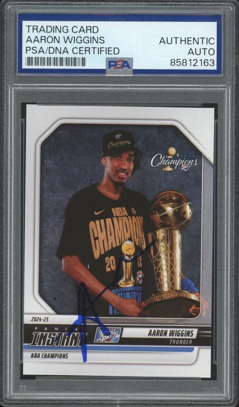 2024-25 Panini Instant #12 Aaron Wiggins Signed NBA CHAMPIONS PSA AUTO THUNDER
