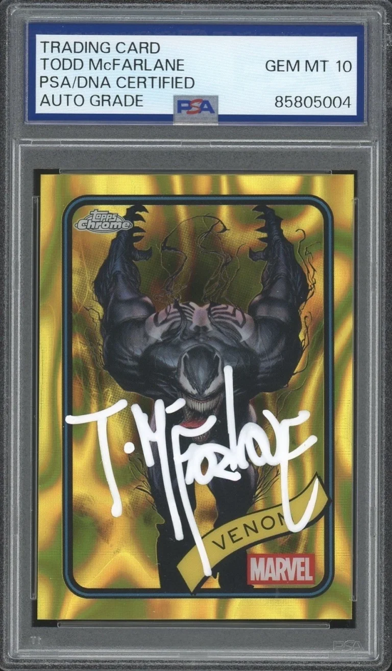 2025 Topps Chrome Marvel #149 Todd McFarlane Venom Yellow Lava PSA/DNA AUTO 10