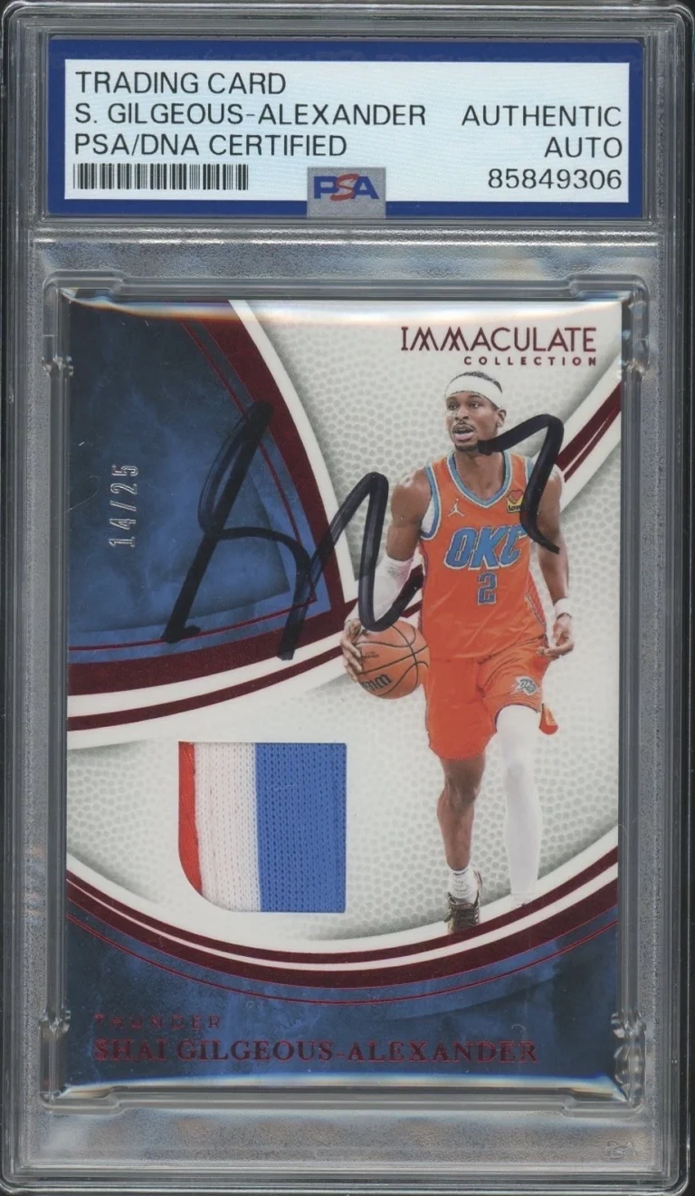 2024 Panini Immaculate Shai Gilgeous-Alexander Ruby Game Used Patch /25 PSA AUTO