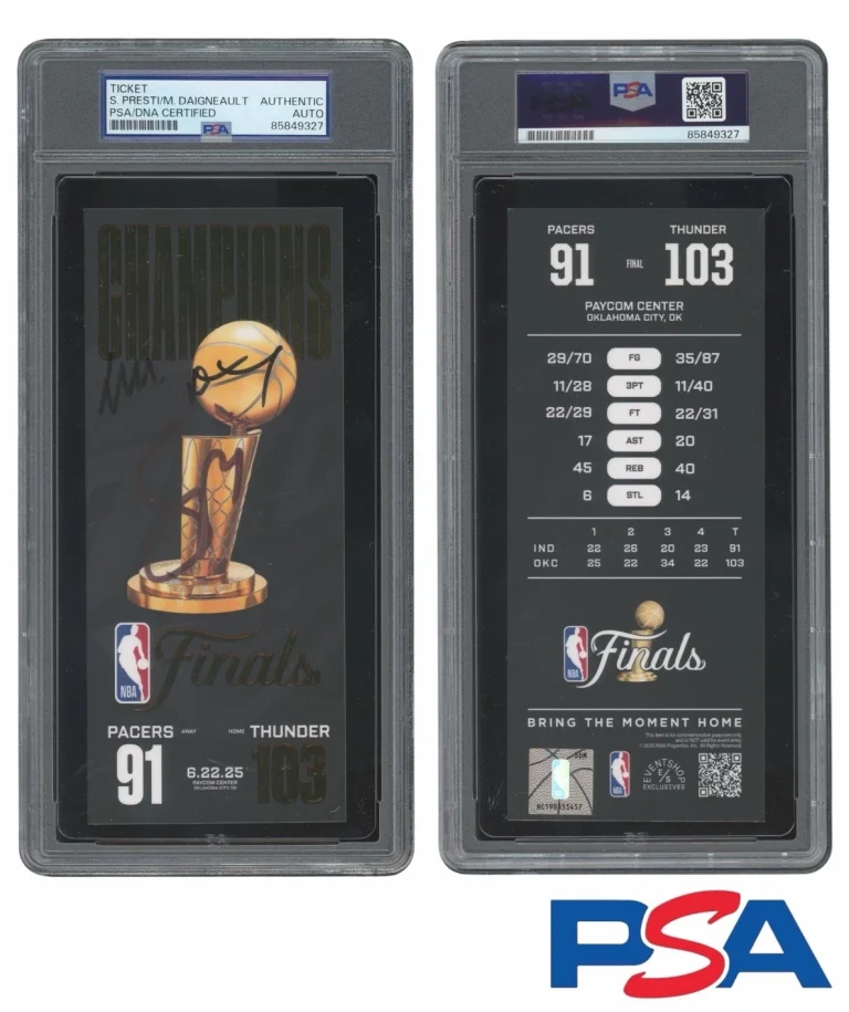 Sam Presti & Mark Daigneault Signed NBA 2025 CHAMPIONS Ticket PSA AUTO THUNDER