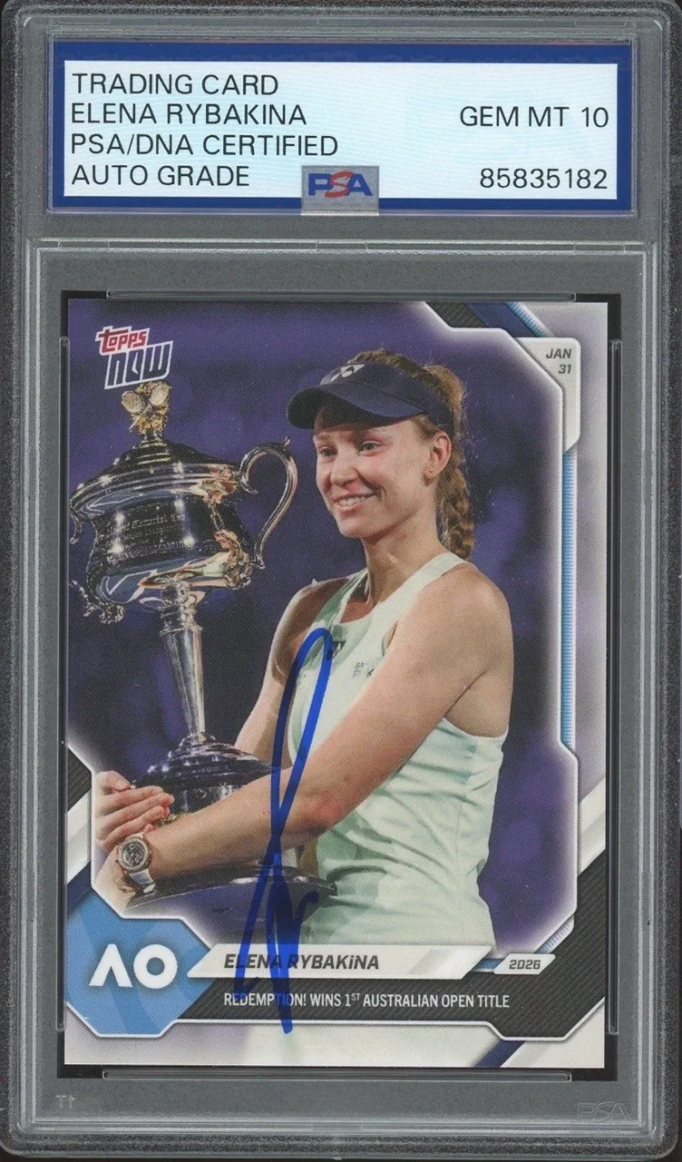 2026 Topps Now Tennis Elena Rybakina Signed Australian Open Champion PSA AUTO 10