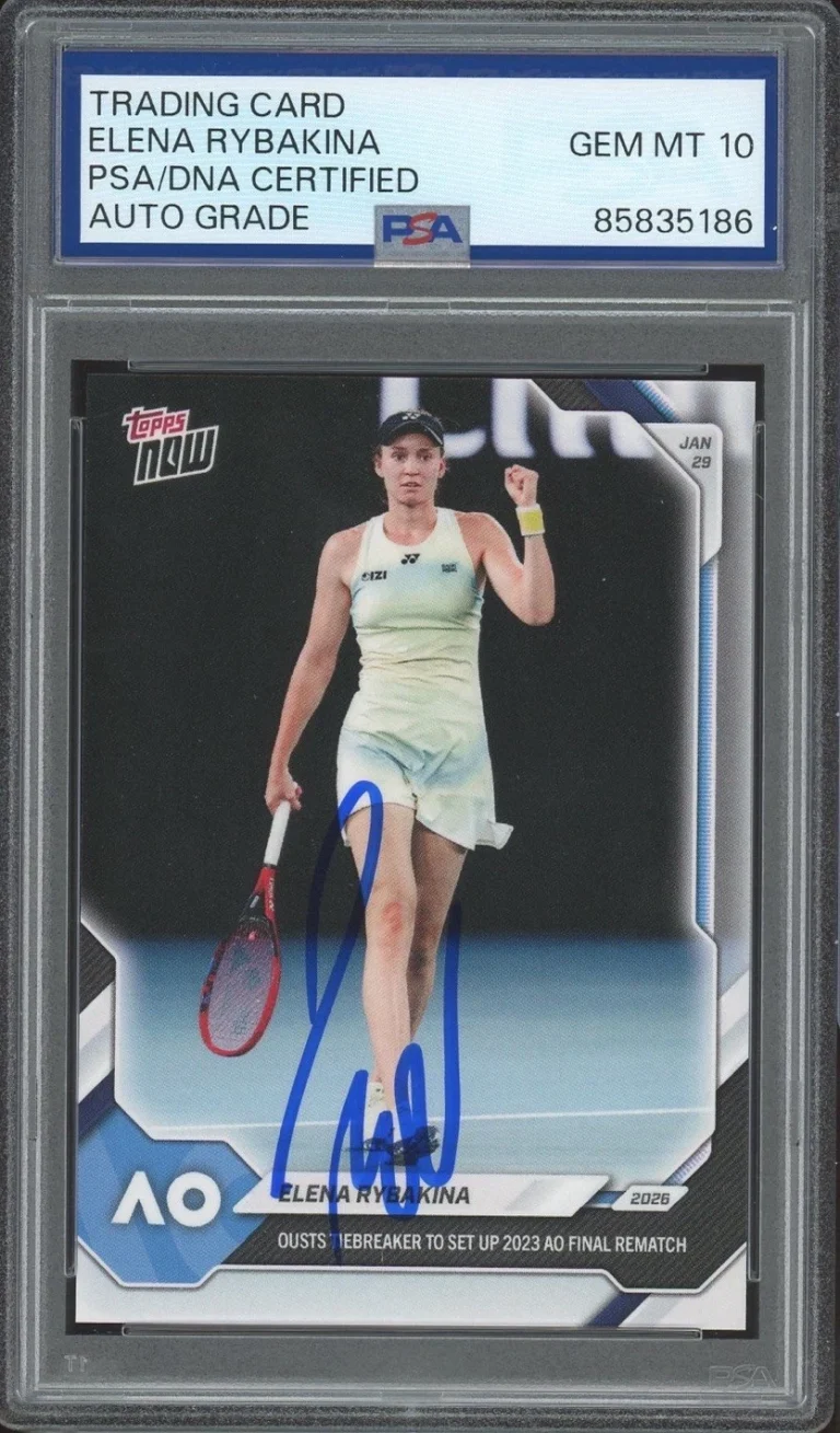 2026 Topps Now Tennis #7 Elena Rybakina Signed Australian Open Final PSA AUTO 10