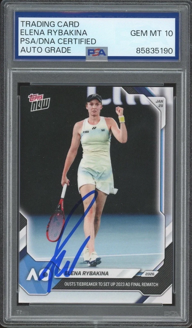 2026 Topps Now Tennis #7 Elena Rybakina Signed Australian Open Final PSA AUTO 10