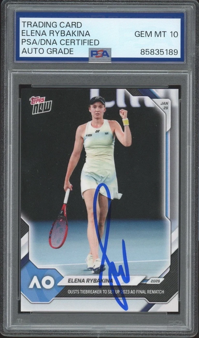 2026 Topps Now Tennis #7 Elena Rybakina Signed Australian Open Final PSA AUTO 10