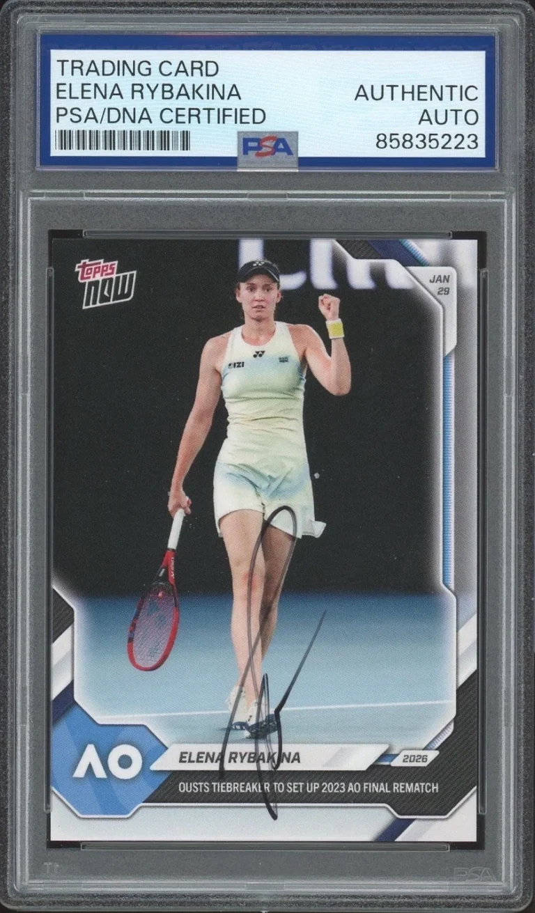 2026 Topps Now Tennis #7 Elena Rybakina Signed Australian Open Final PSA AUTO