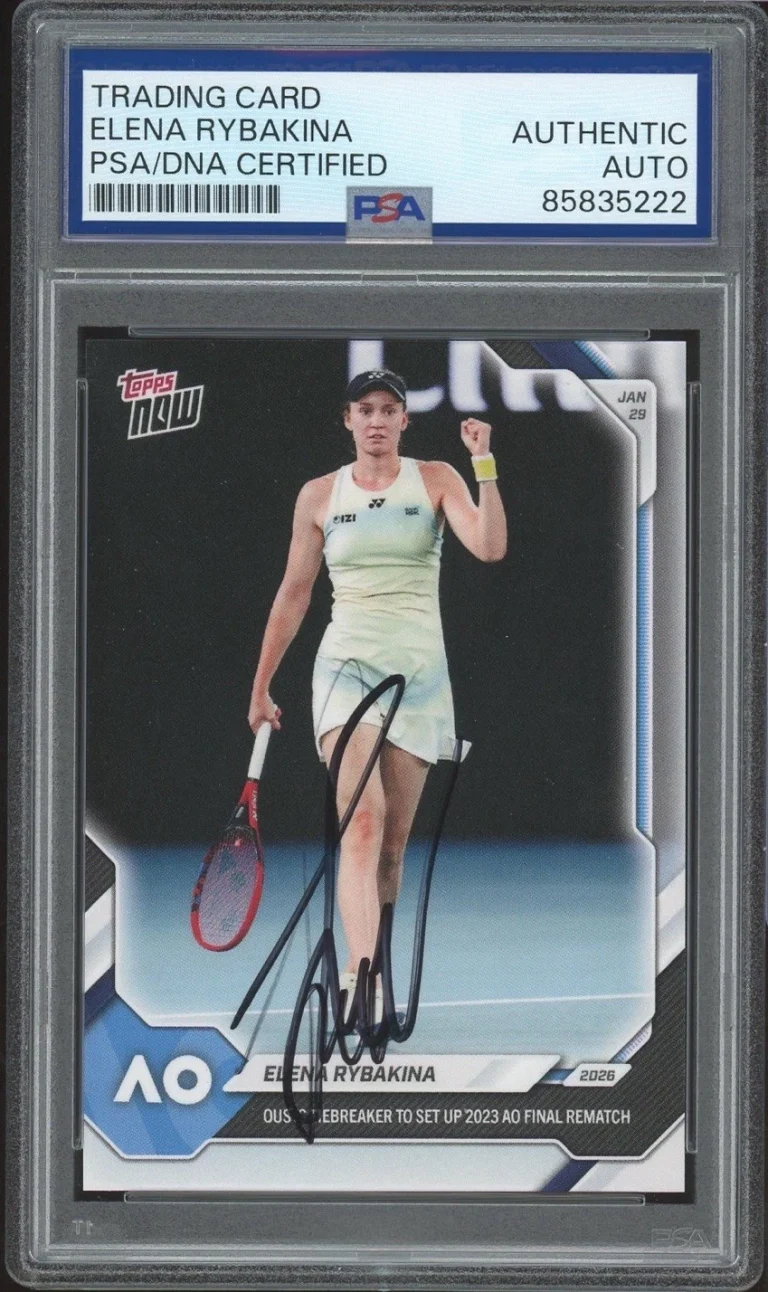2026 Topps Now Tennis #7 Elena Rybakina Signed Australian Open Final PSA AUTO
