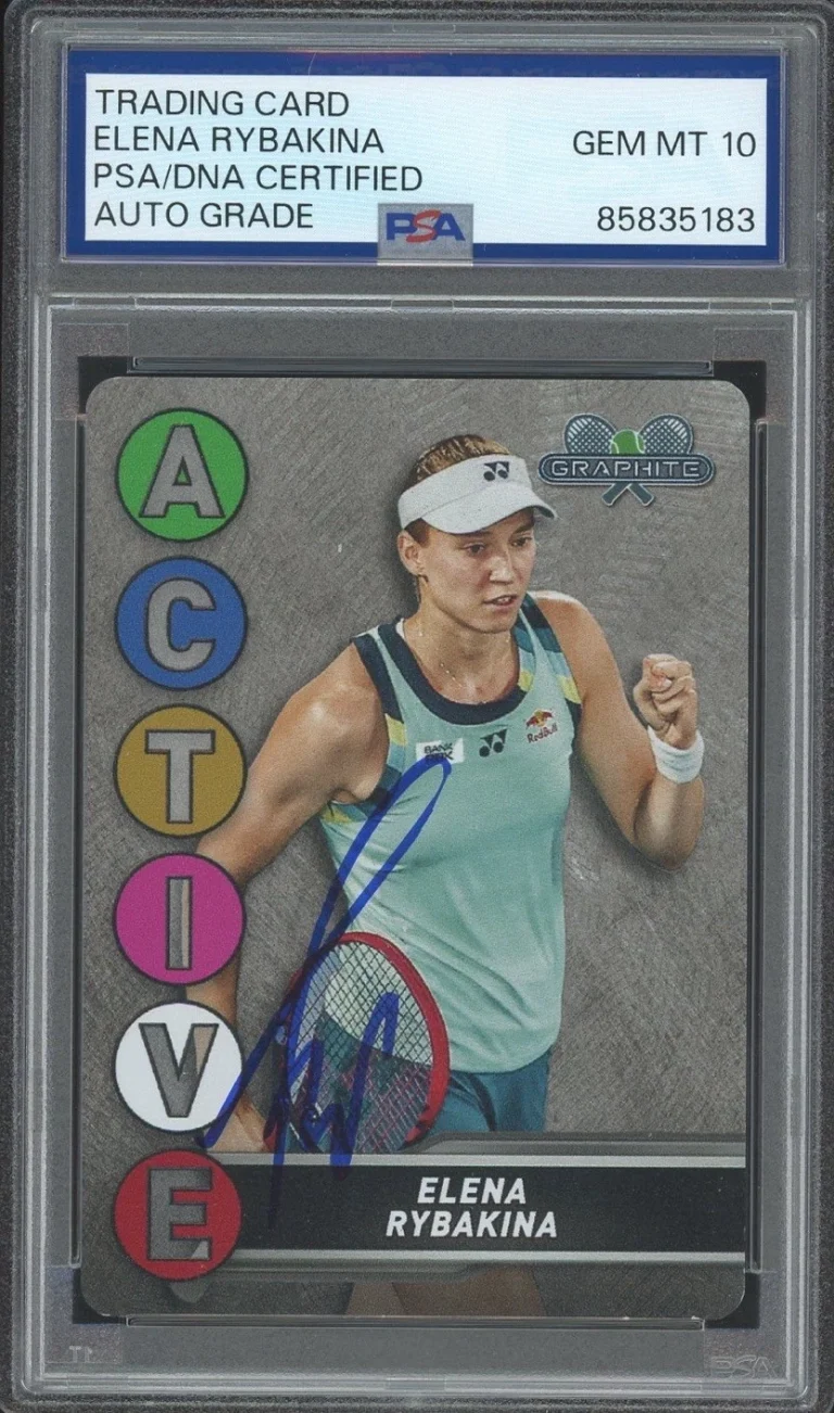 2024 Topps Chrome Tennis #ACM-55 Elena Rybakina Active Metal Card PSA AUTO 10