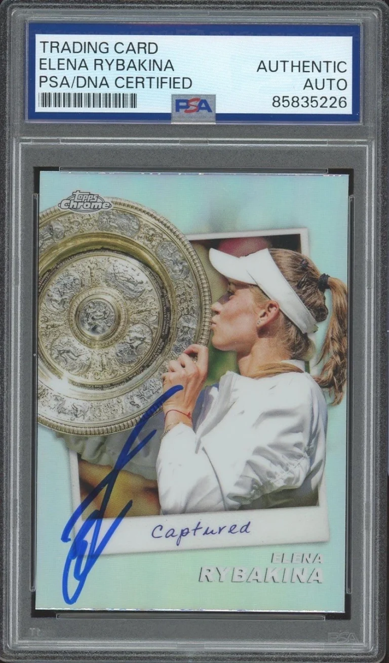 2024 Topps Chrome Tennis Elena Rybakina Captured Wimbledon Champion PSA/DNA AUTO