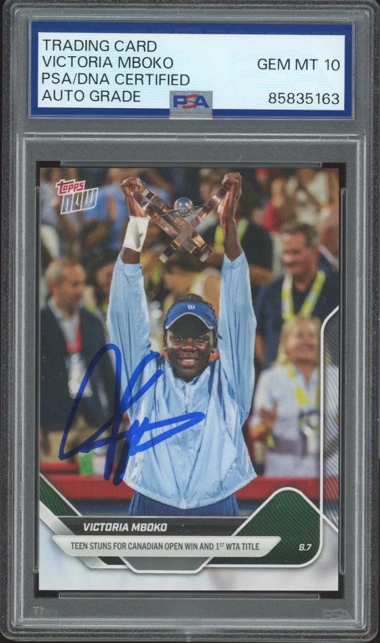 2025 Topps Now Tennis Victoria Mboko Signed 1st WTA Title Rookie PSA AUTO 10 RC