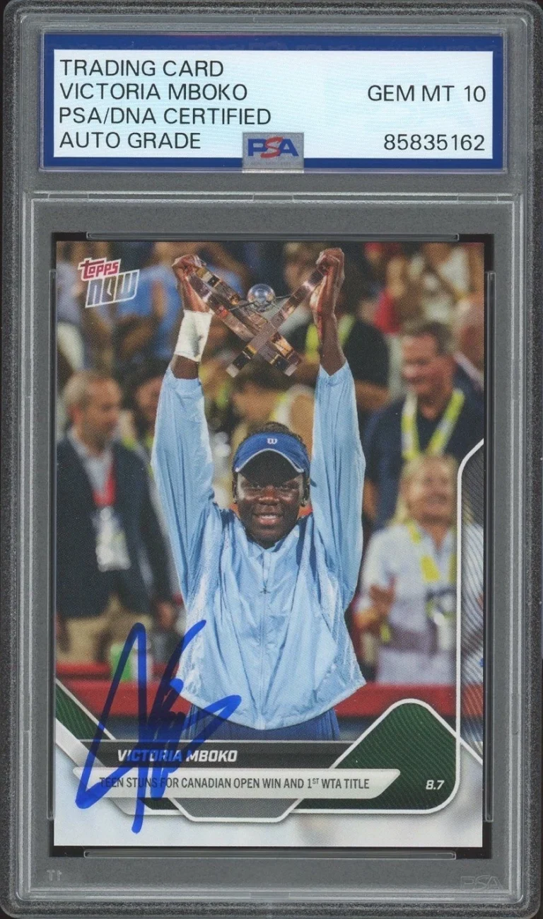2025 Topps Now Tennis Victoria Mboko Signed 1st WTA Title Rookie PSA AUTO 10 RC