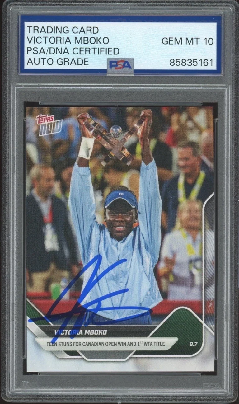 2025 Topps Now Tennis Victoria Mboko Signed 1st WTA Title Rookie PSA AUTO 10 RC