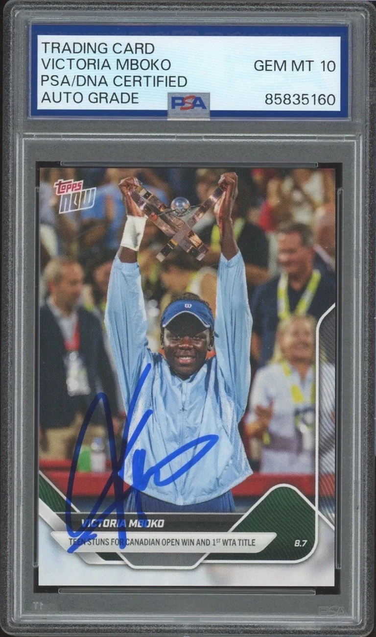 2025 Topps Now Tennis Victoria Mboko Signed 1st WTA Title Rookie PSA AUTO 10 RC