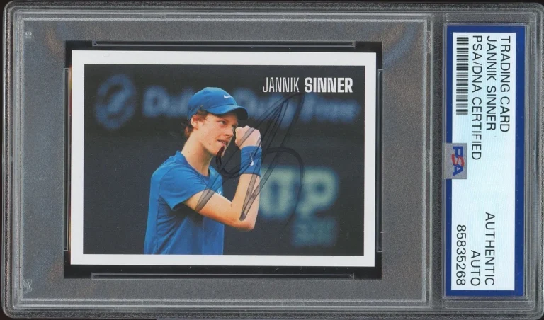 2021 Esselunga Super Champs #153 Jannik Sinner Signed Tennis Rookie PSA/DNA AUTO