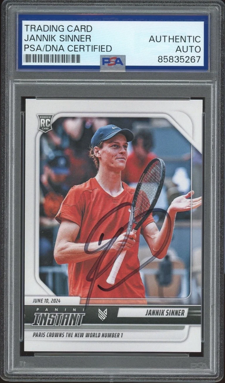 2024 Panini Instant #JS-1 Jannik Sinner Signed World No. 1 Rookie PSA AUTO RC