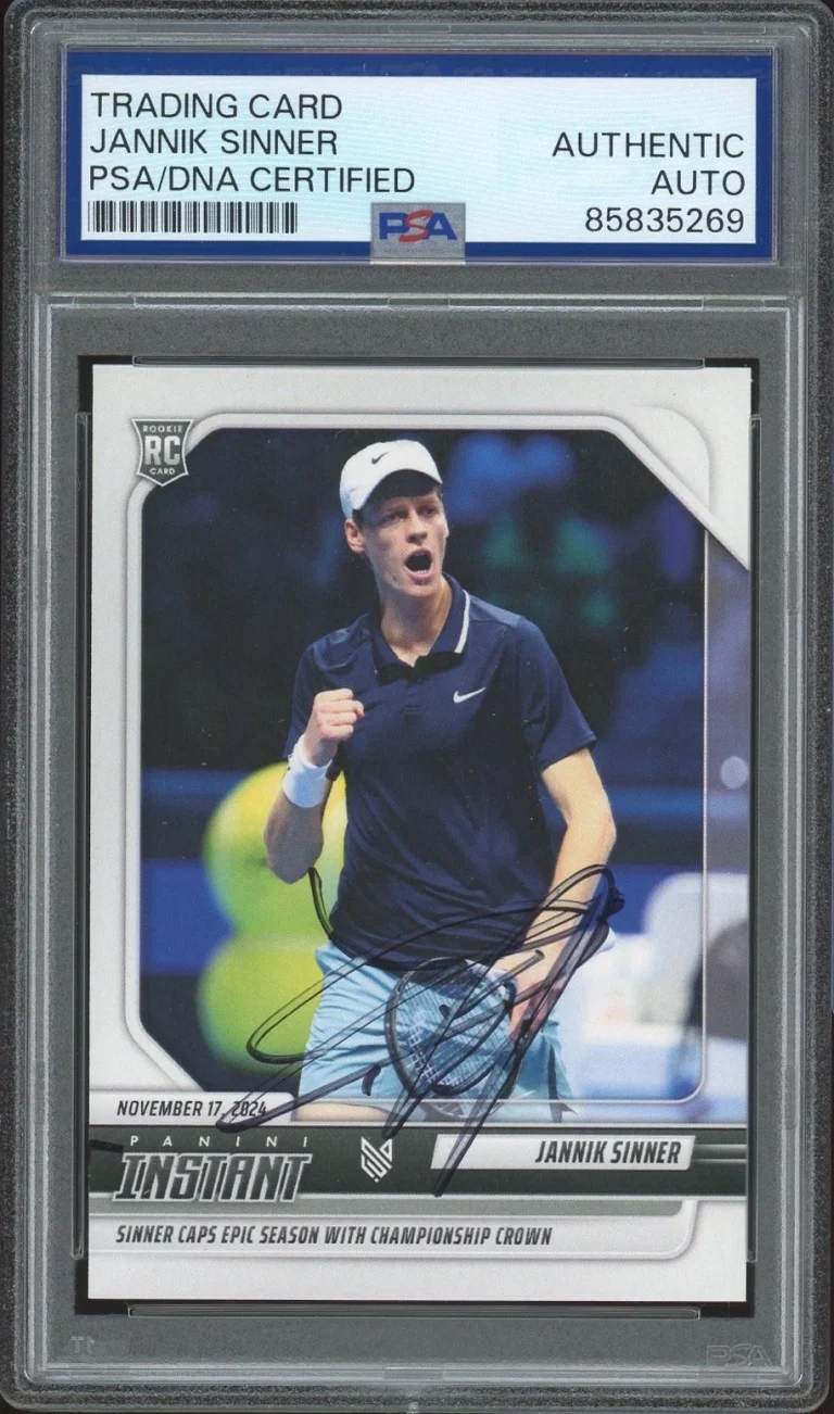 2024 Panini Instant #JS-4 Jannik Sinner Signed Tennis Rookie Card PSA AUTO RC