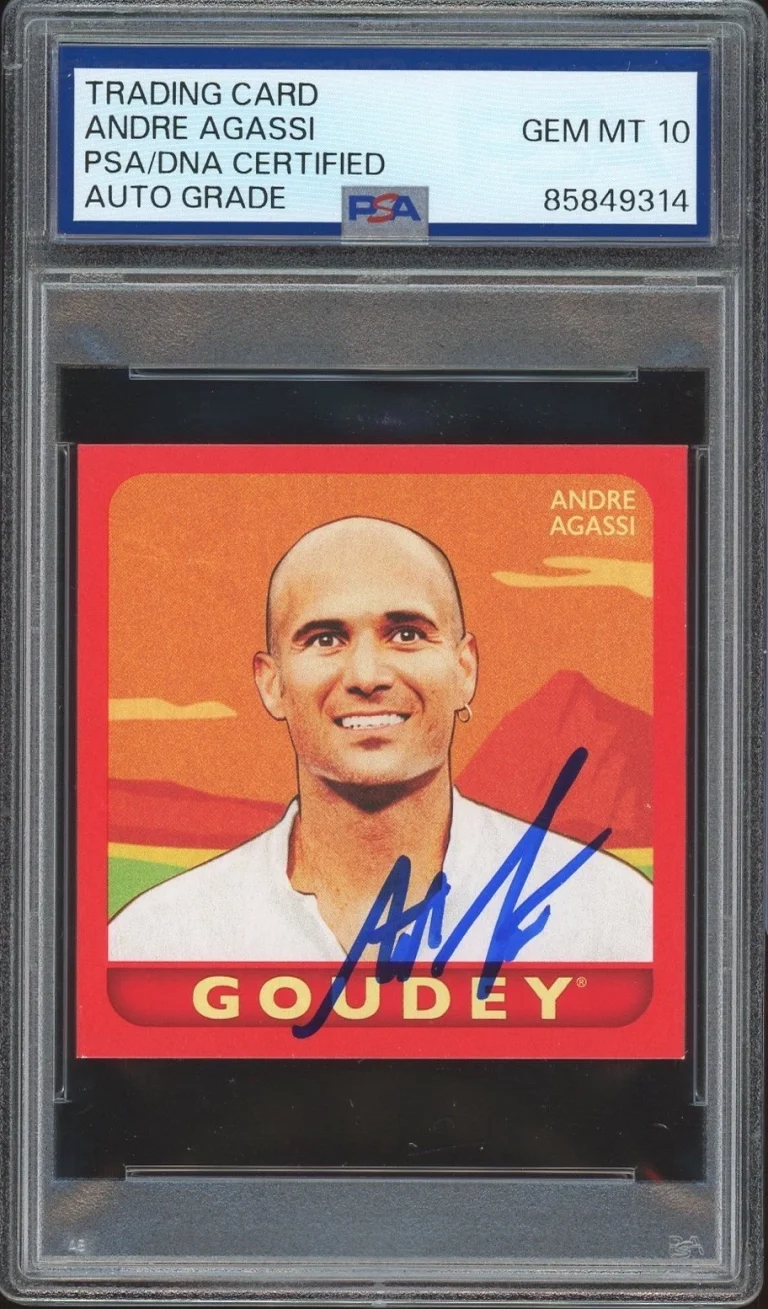 2025 UD Goodwin Champions #G-9 Andre Agassi Mini Goudey Red /1933 PSA AUTO 10