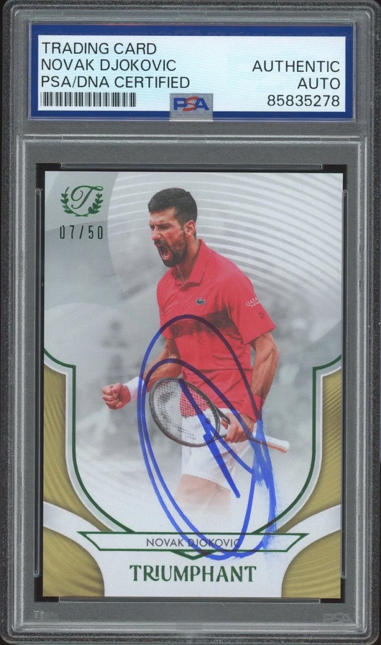 2025 Topps Triumphant Tennis #1 Novak Djokovic Signed Gold Foil /50 PSA/DNA AUTO