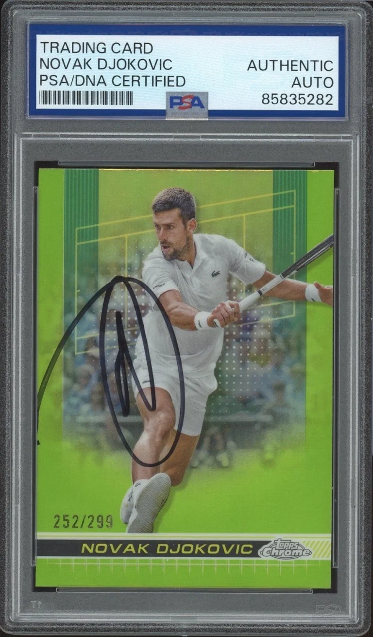 2024 Topps Chrome Tennis #1 Novak Djokovic Signed Lime Green Ref /299 PSA AUTO