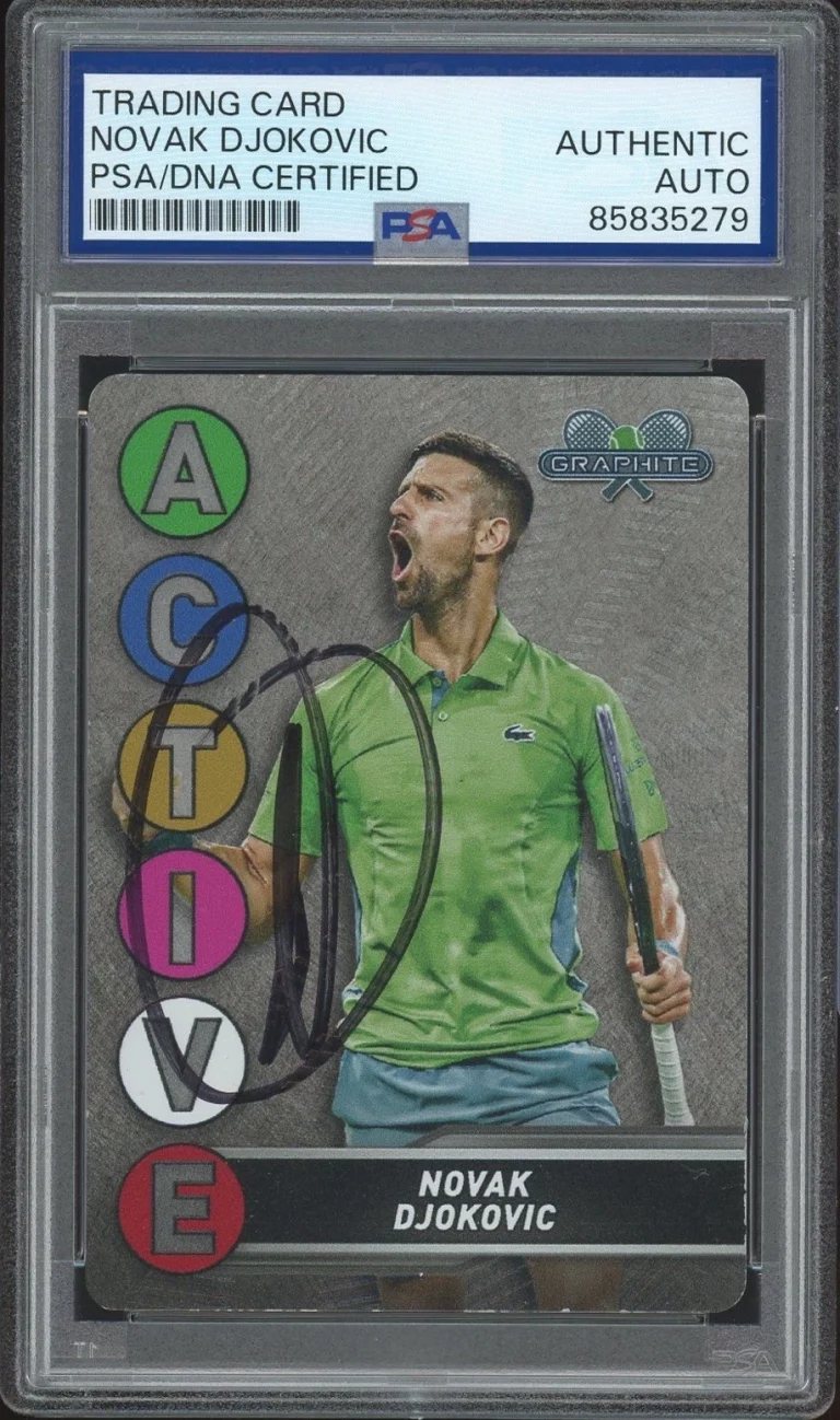 2024 Topps Graphite #ACM-1 Novak Djokovic Signed Active Metal Card PSA/DNA AUTO