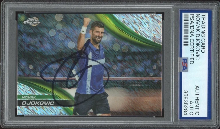2025 Topps Chrome Tennis #100 Novak Djokovic Signed Shimmer Refractor PSA AUTO