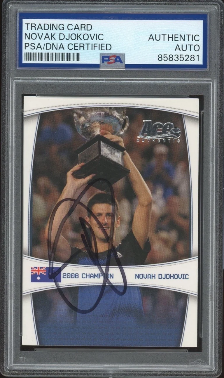 2008 Ace Authentic #GS2 Novak Djokovic Signed Australian Open Champion PSA AUTO