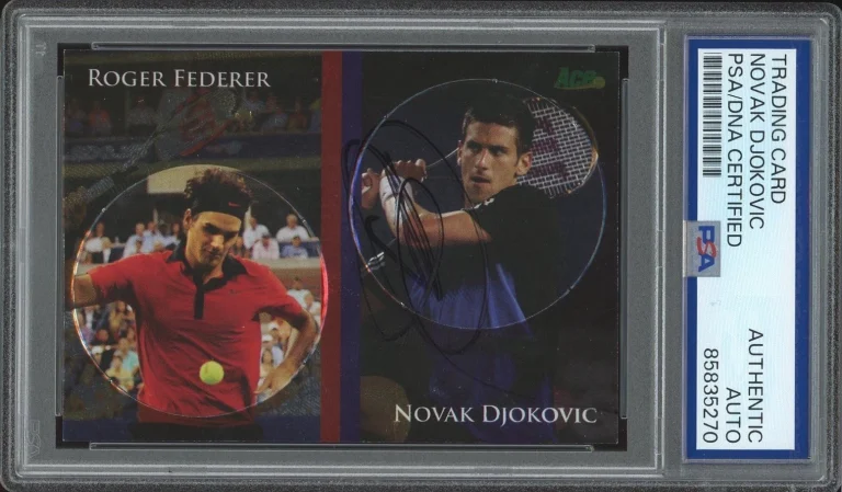 2011 Ace Authentic #DP2 Novak Djokovic Signed Match Pt 2 Federer PSA/DNA AUTO