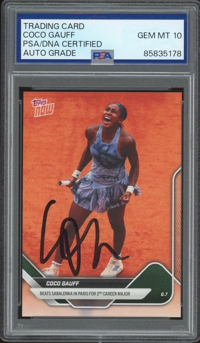 2025 Topps Now Tennis #TN-CG1 Coco Gauff Signed French Open Champion PSA AUTO 10
