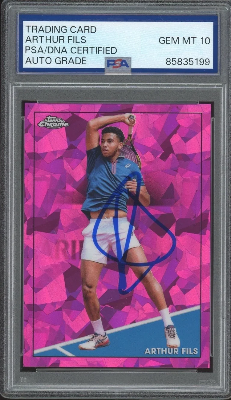 2021 Topps Chrome Sapphire Arthur Fils Signed Fuchsia Rookie /299 PSA AUTO 10 RC