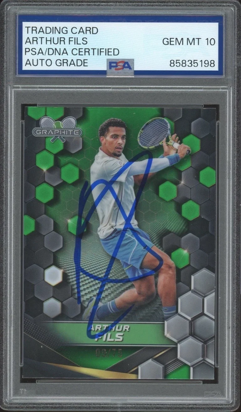 2024 Topps Graphite Tennis #108 Arthur Fils Green Refractor /75 PSA/DNA AUTO 10