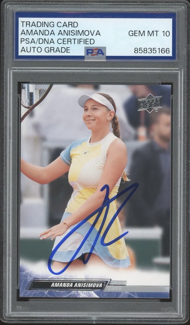2023 UD Goodwin Champions #58 Amanda Anisimova Signed Tennis Rookie PSA AUTO 10