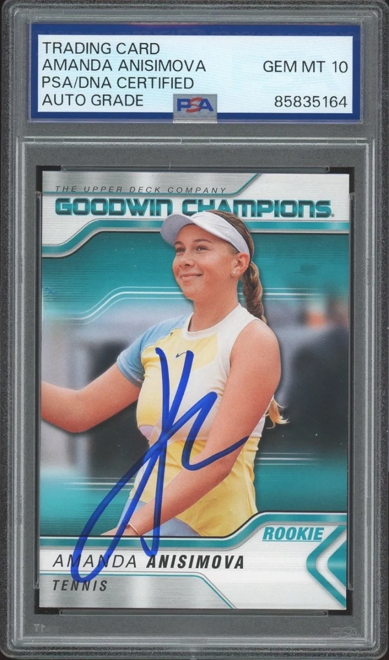 2023 UD Goodwin Champions #58 Amanda Anisimova Signed Blue Rookie PSA AUTO 10 RC