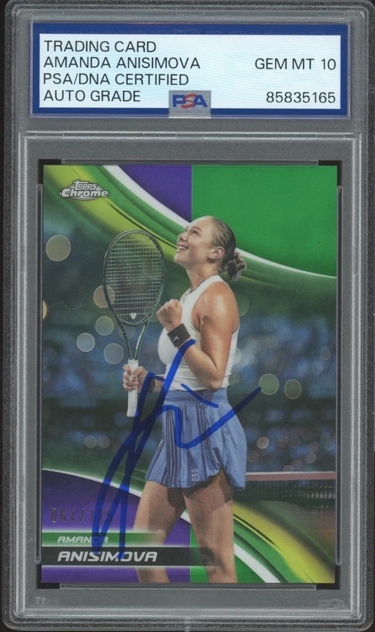 2025 Topps Chrome #56 Amanda Anisimova Purple/Green Refractor /125 PSA AUTO 10