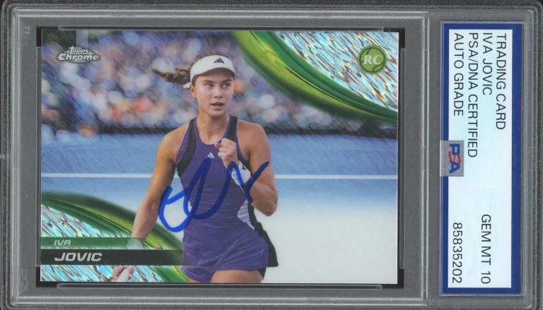 2025 Topps Chrome Tennis #208 Iva Jovic Shimmer Refractor Rookie PSA AUTO 10 RC