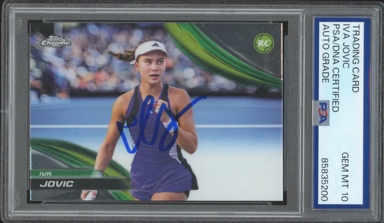 2025 Topps Chrome Tennis #208 Iva Jovic Signed Rookie Card PSA/DNA AUTO 10 RC