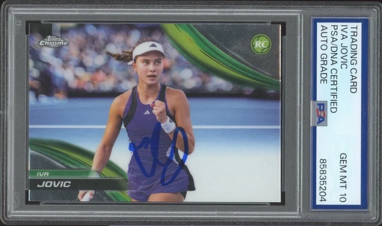 2025 Topps Chrome Tennis #208 Iva Jovic Signed Rookie Card PSA/DNA AUTO 10 RC
