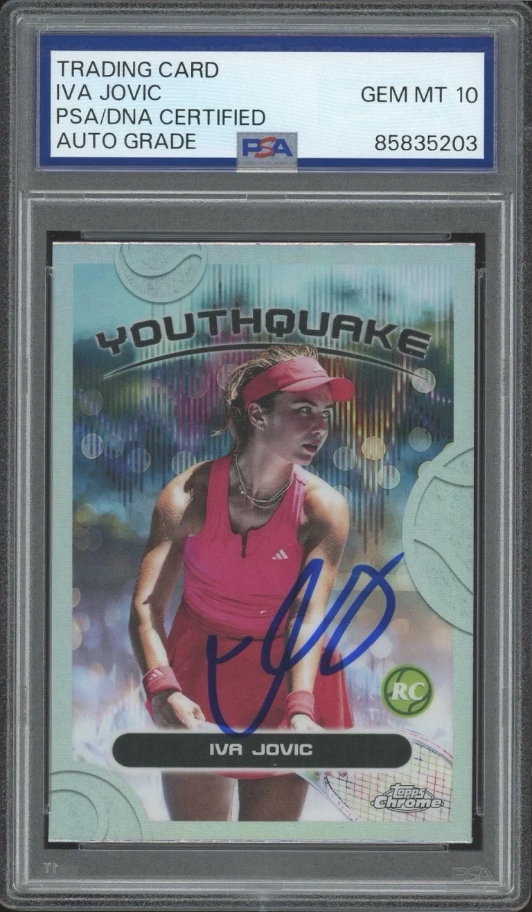 2025 Topps Chrome Tennis Iva Jovic Signed Youthquake Rookie Card PSA AUTO 10 RC