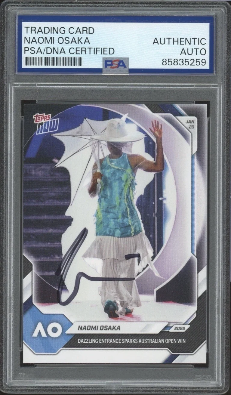 2026 Topps Now Tennis #2 Naomi Osaka Signed Australian Open Card PSA/DNA AUTO