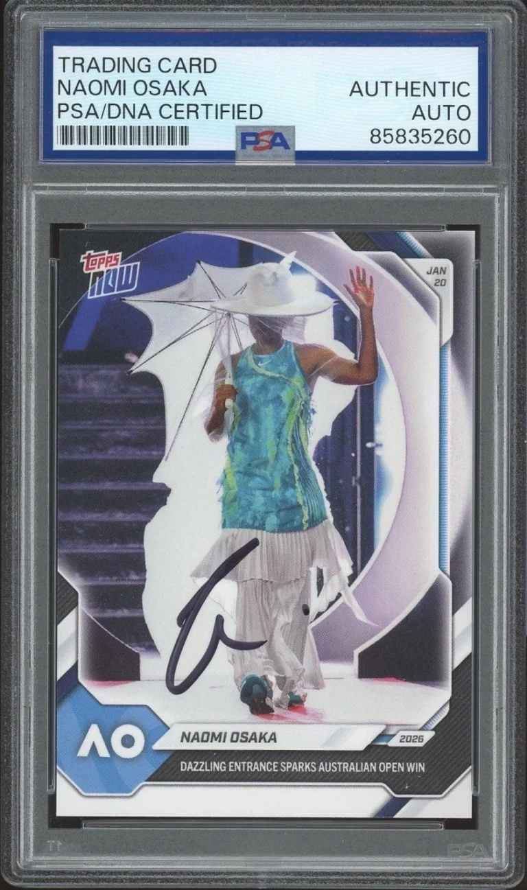 2026 Topps Now Tennis #2 Naomi Osaka Signed Australian Open Card PSA/DNA AUTO