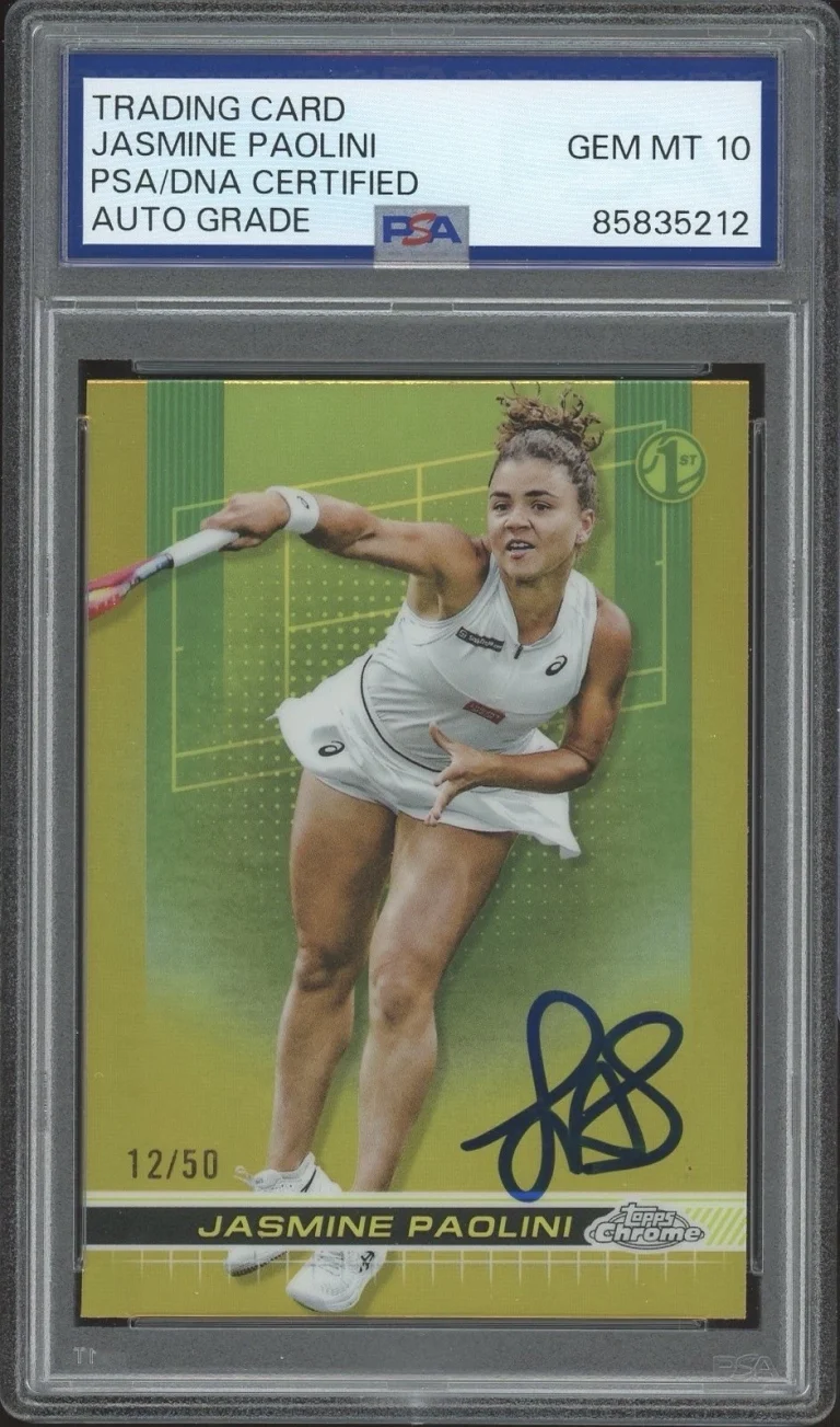 2024 Topps Chrome #192 Jasmine Paolini Rookie Gold Refractor /50 PSA AUTO 10 RC