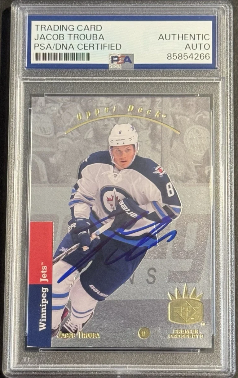 Jacob Trouba Signed 2013-14 SP Premier Prospects Rookie Card PSA/DNA Slabbed