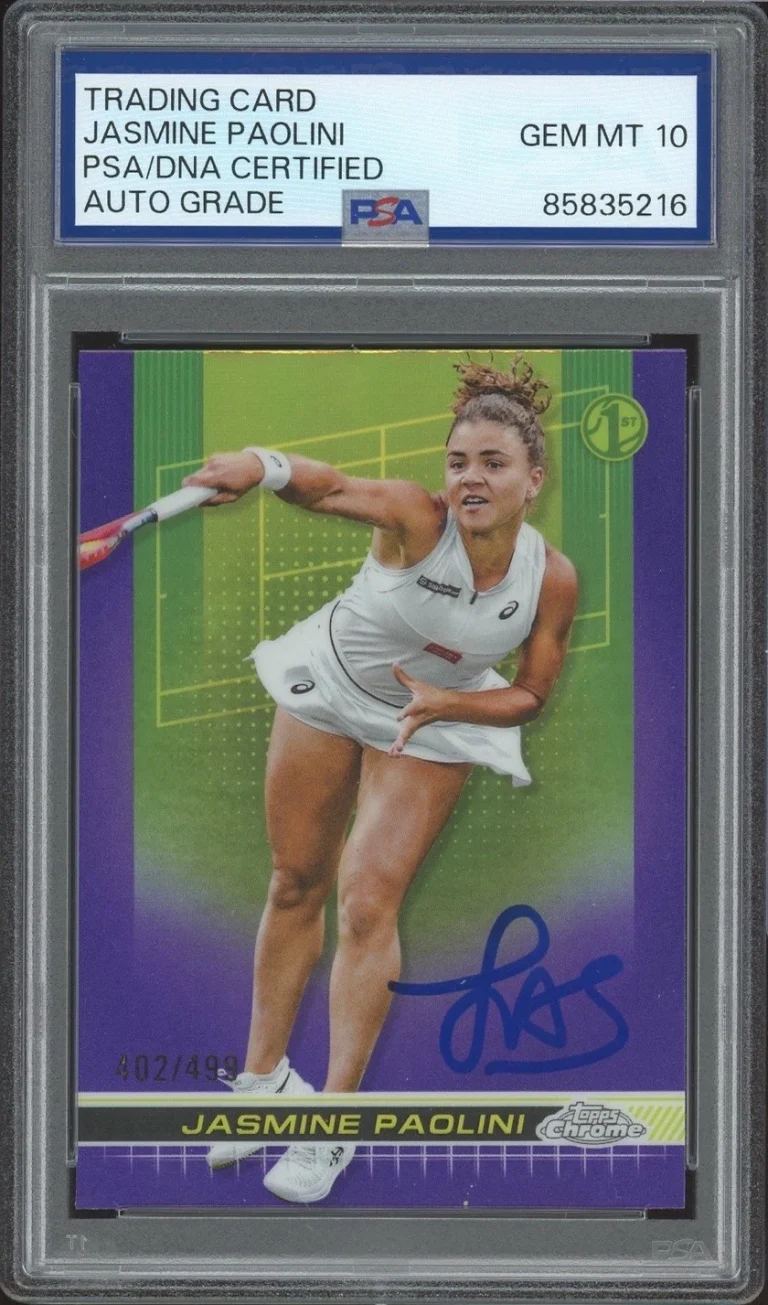 2024 Topps Chrome #192 Jasmine Paolini Rookie Purple Refractor /499 PSA AUTO 10