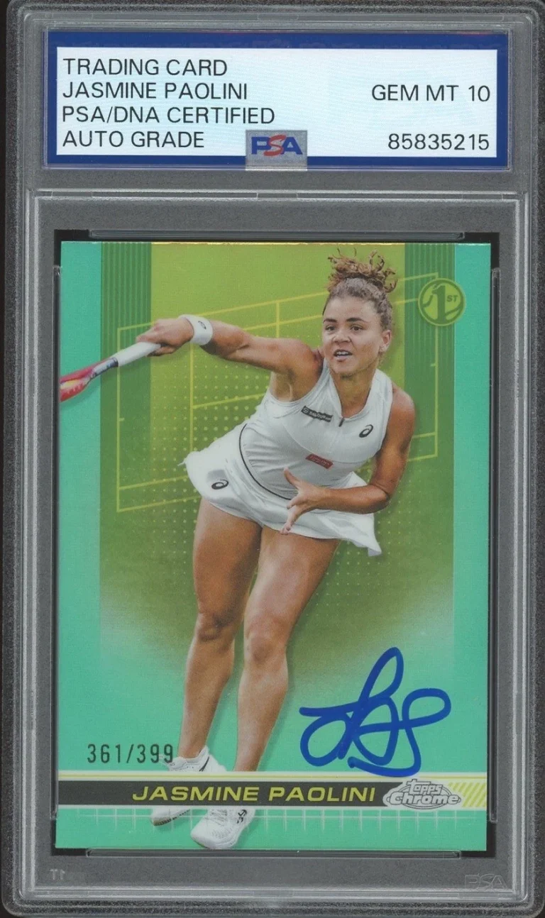 2024 Topps Chrome #192 Jasmine Paolini Rookie Aqua Refractor /399 PSA AUTO 10 RC