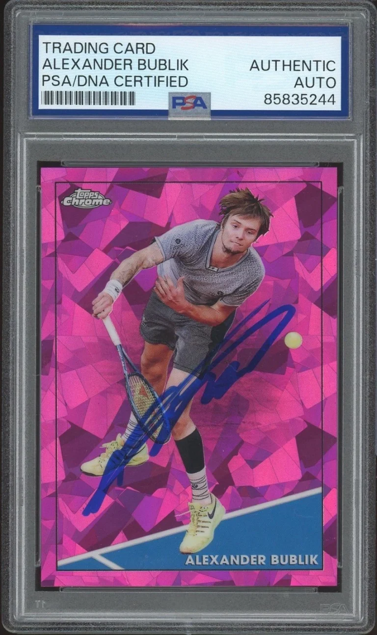 2021 Topps Chrome Sapphire Alexander Bublik Signed Fuchsia Rookie /299 PSA AUTO