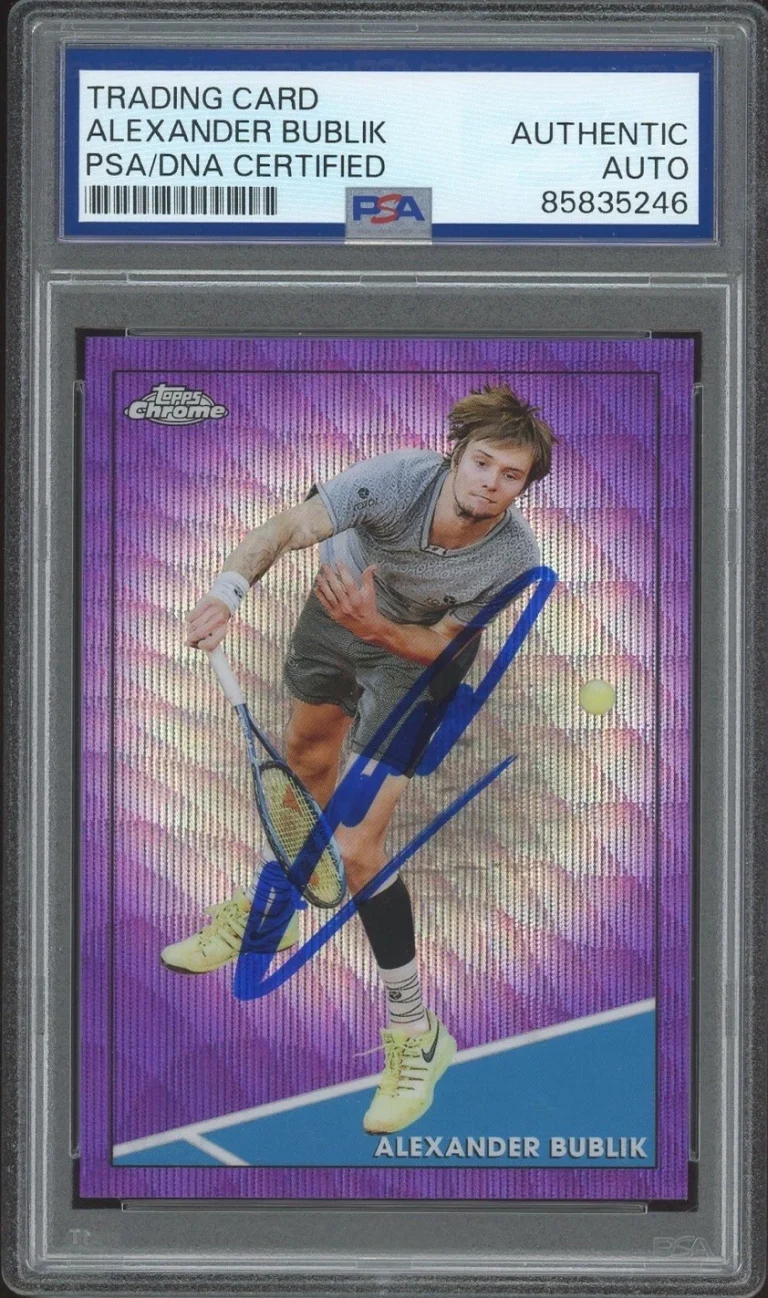 2021 Topps Chrome #10 Alexander Bublik Signed Purple Wave Rookie /199 PSA AUTO
