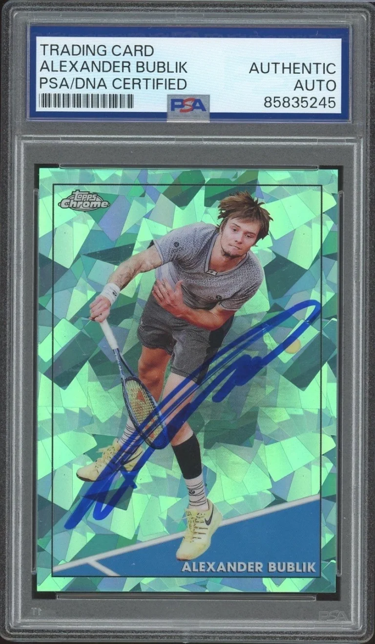 2021 Topps Chrome Sapphire Alexander Bublik Signed Aqua Rookie /199 PSA AUTO RC