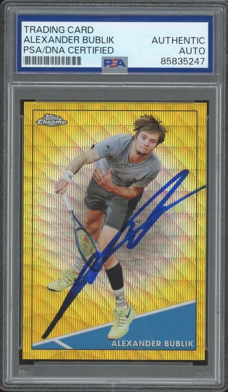 2021 Topps Chrome #10 Alexander Bublik Signed Gold Wave Rookie /50 PSA AUTO RC