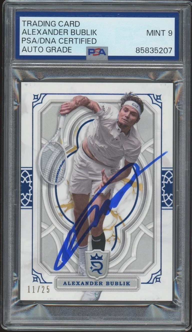 2024 Topps Royalty #7 Alexander Bublik Signed Blue Tennis Card /25 PSA AUTO 9