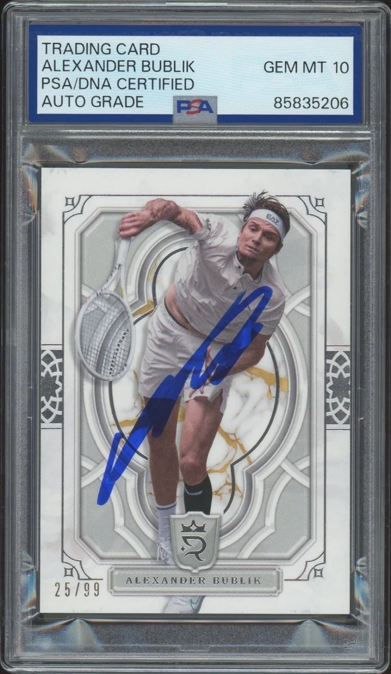 2024 Topps Royalty #7 Alexander Bublik Signed Tennis Card /99 PSA/DNA AUTO 10